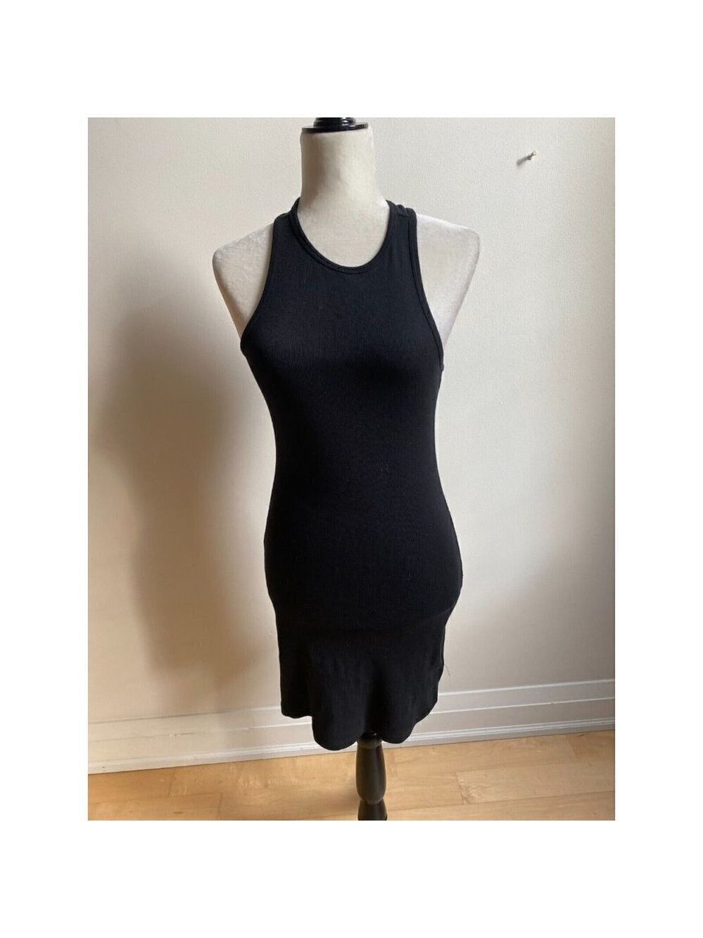 BP Black Ribbed Racerback Tank Mini Dress BNWOT Sz Xsmall